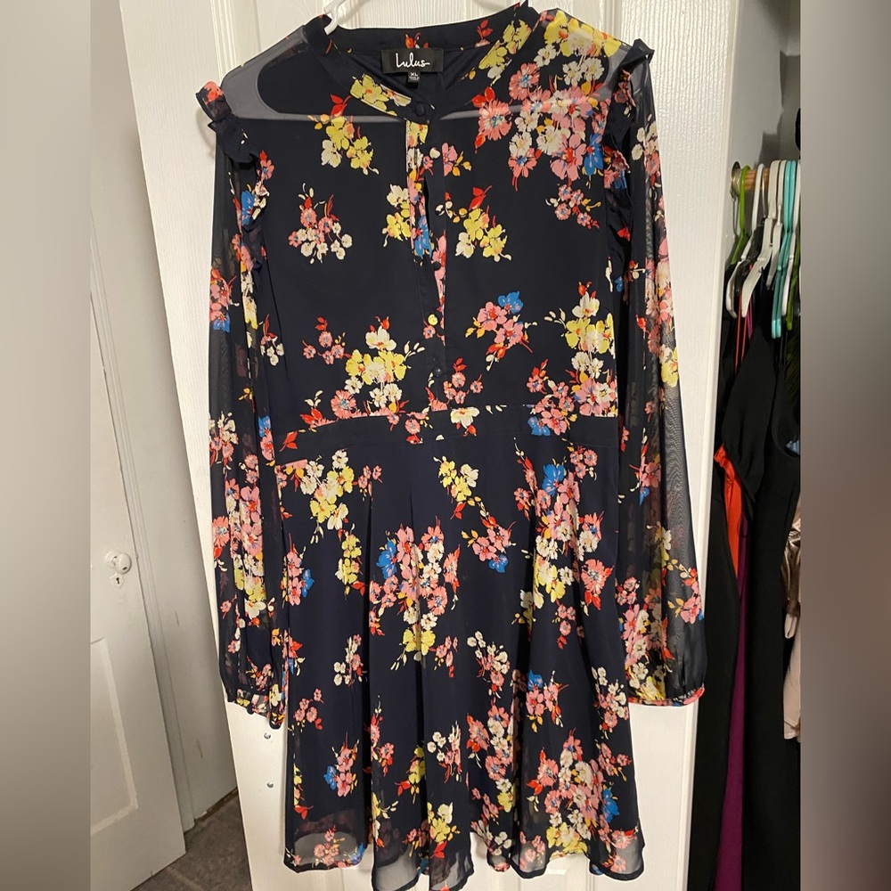 Floral long sleeve mini dress from lulus
